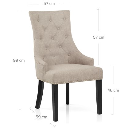 Ascot Dining Chair Tweed Fabric Dimensions