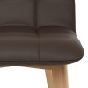 Hex Wooden Stool Brown Real Leather