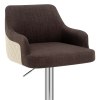 Dylan Stool Cream Leather & Brown Fabric