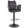 Art Bar Stool Charcoal Velvet With Arms