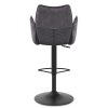 Art Bar Stool Charcoal Velvet With Arms