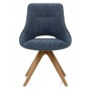 Cloud Wooden Dining Chair Blue Fabric