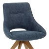 Cloud Wooden Dining Chair Blue Fabric