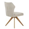 Troy Wooden Dining Chair Beige Fabric
