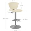 Pearl Real Leather Stool Cream