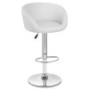White Faux Leather Eclipse Bar Stool