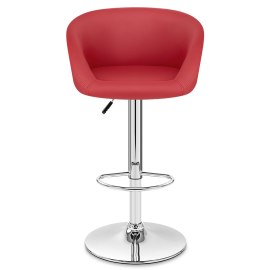 Red Faux Leather Eclipse Stool