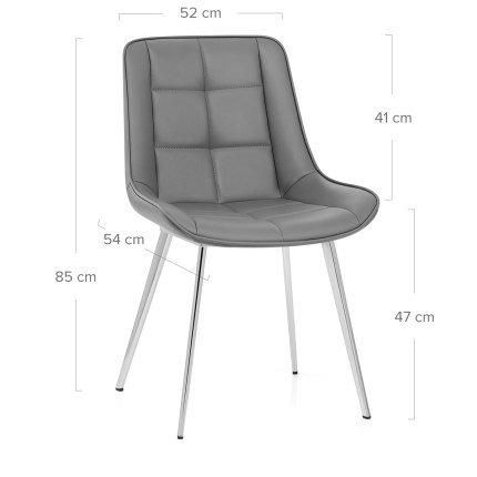 Milano Dining Chair Grey Dimensions