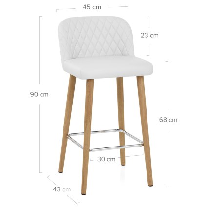Pacific Wooden Stool White Dimensions