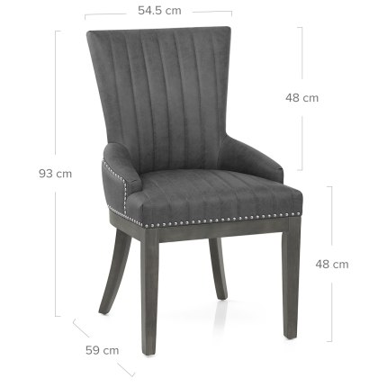 Chiltern Wooden Dining Chair Grey Dimensions