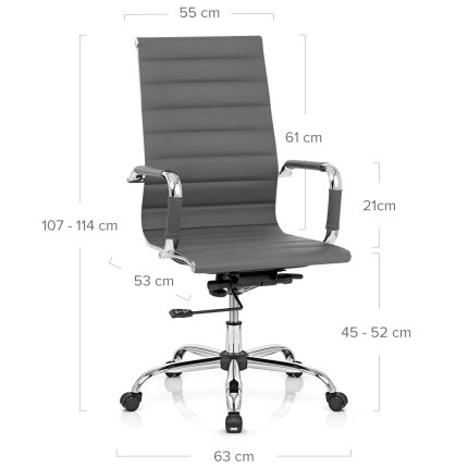 Metro Office Chair Grey Dimensions