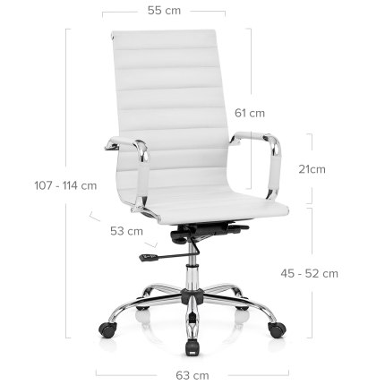 Metro Office Chair White Dimensions