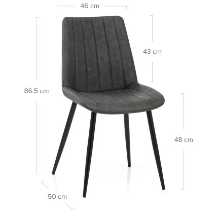 Camino Dining Chair Antique Charcoal Dimensions