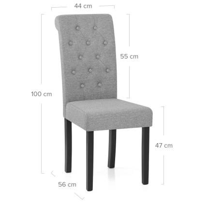 Utah Dining Chair Grey Fabric Dimensions