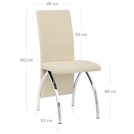Dali Dining Chair Cream Dimensions
