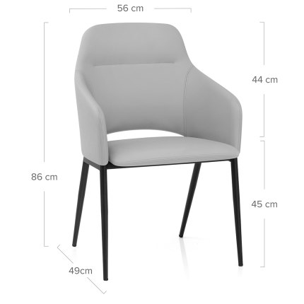 Palma Dining Chair Light Grey Dimensions
