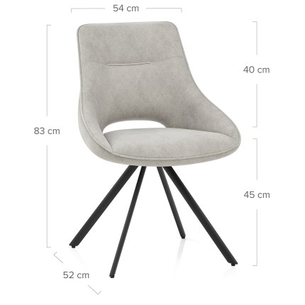 Cloud Dining Chair Light Grey Fabric Dimensions