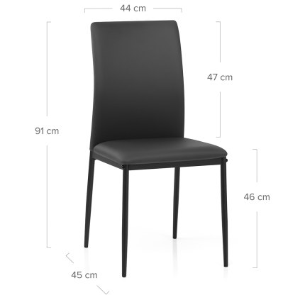 Franky Dining Chair Black Dimensions
