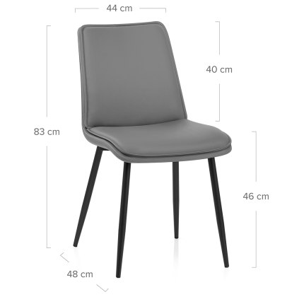 Abi Dining Chair Grey Dimensions