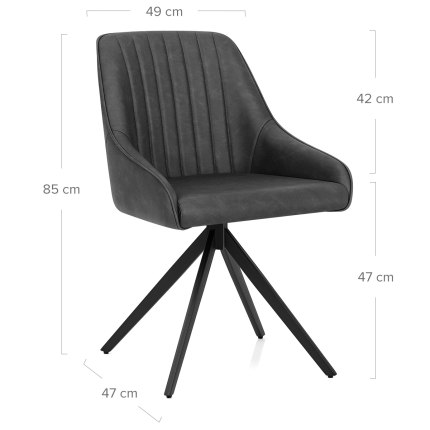 Amelia Chair Charcoal Dimensions