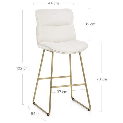 Finley Gold Stool White Boucle Dimensions