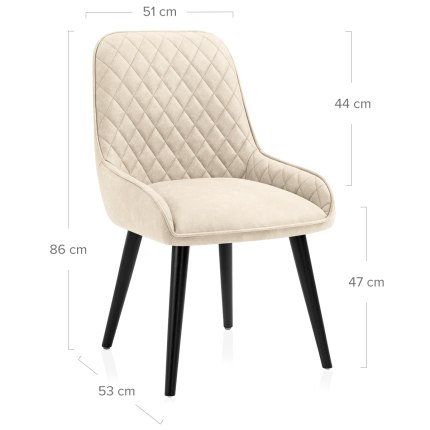 Azure Dining Chair Beige Dimensions
