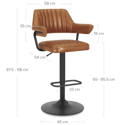 Scout Real Leather Stool Brown Dimensions