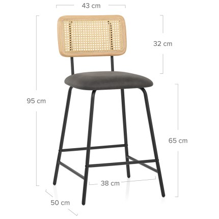 Cassis Bar Stool Charcoal Dimensions