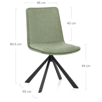 Genesis Dining Chair Green Dimensions