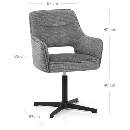 Veneto Chair Grey Fabric Dimensions