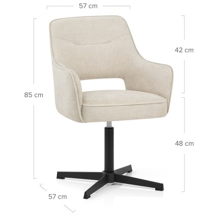 Veneto Chair Cream Fabric Dimensions