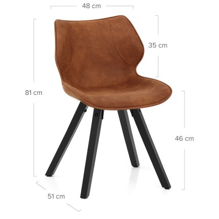 Preston Dining Chair Antique Brown Dimensions