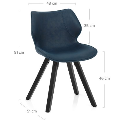 Preston Dining Chair Blue Dimensions