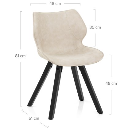 Preston Dining Chair Cream Dimensions