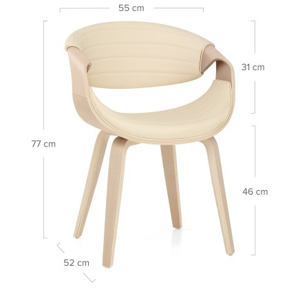 Jefferson Dining Chair Cream Dimensions