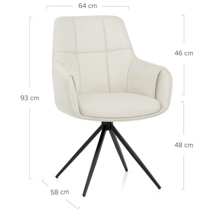 Nina Chair Ivory Dimensions