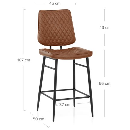 Caprice Bar Stool Antique Brown Dimensions