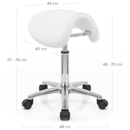 Deluxe Saddle Stool White Dimensions