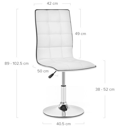 Macy Stool Chair White Dimensions