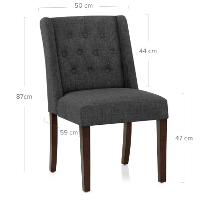 Chatsworth Walnut Dining Chair Charcoal Dimensions