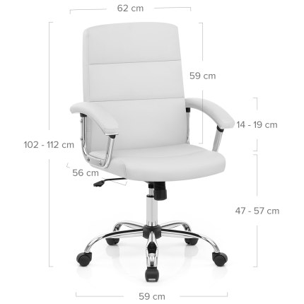 Stanford Office Chair White Dimensions