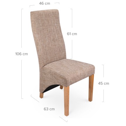 Baxter Dining Chair Tweed Dimensions
