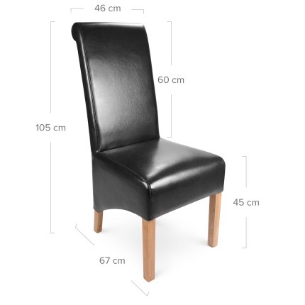 Krista Dining Chair Black Leather Dimensions
