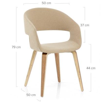 Marcus Dining Chair Beige Dimensions