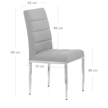 Taurus Dining Chair Light Grey Fabric Dimensions