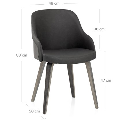 Fusion Wooden Chair Charcoal Dimensions