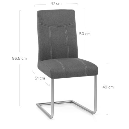 Lancaster Dining Chair Grey Fabric Dimensions