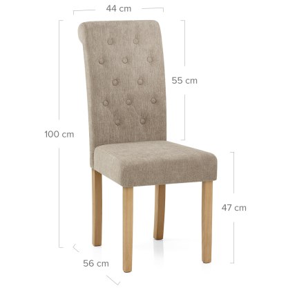 Portland Dining Chair Mink Fabric Dimensions
