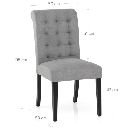 Thornton Dining Chair Light Grey Dimensions