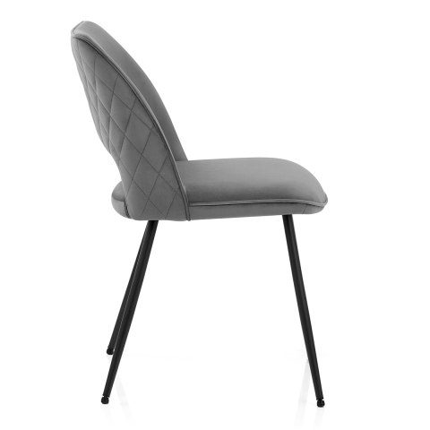 Viola Dining Chair Grey Velvet